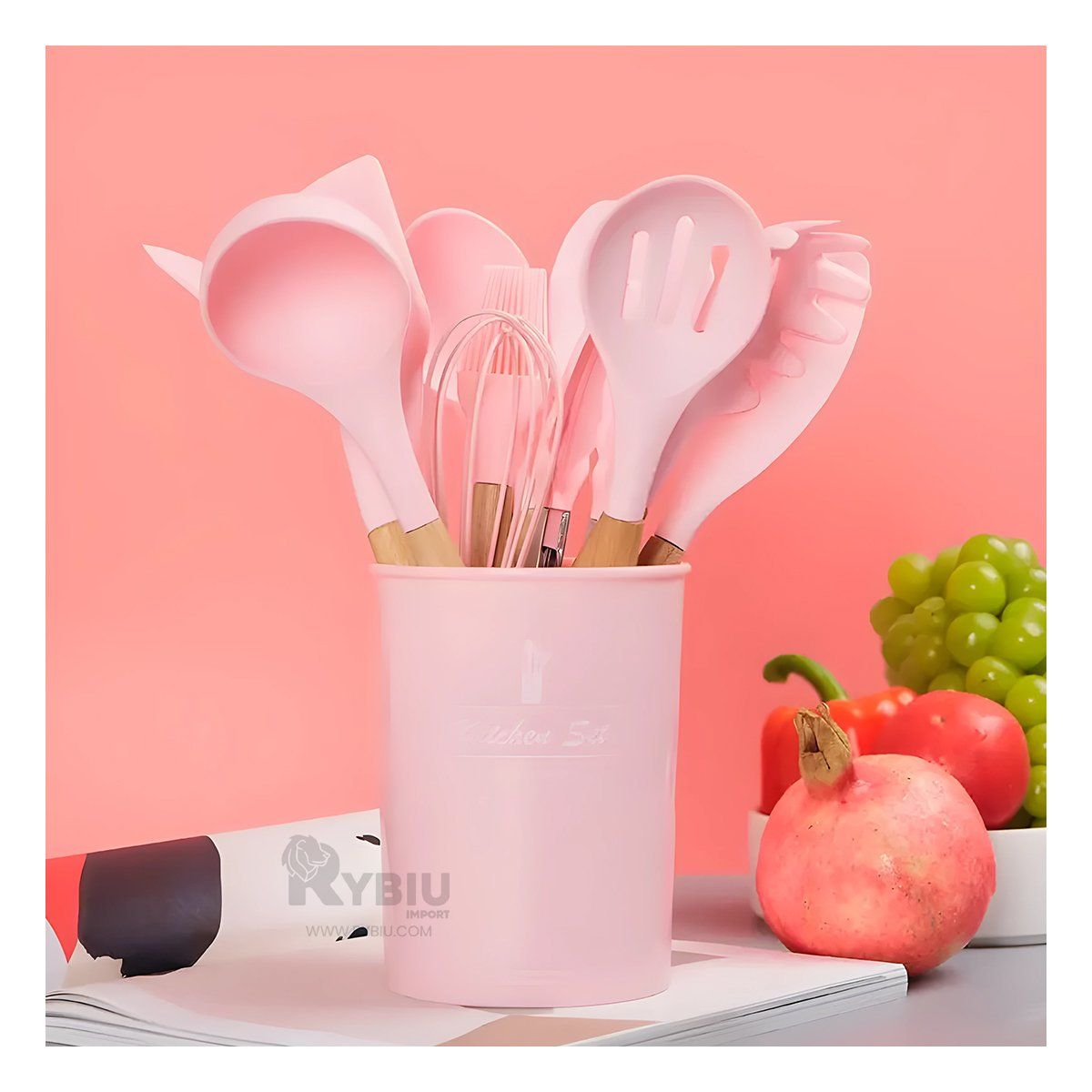 GENERICO - Combo Pastelero para Cocina en Rosado Y+Regalo Agendita