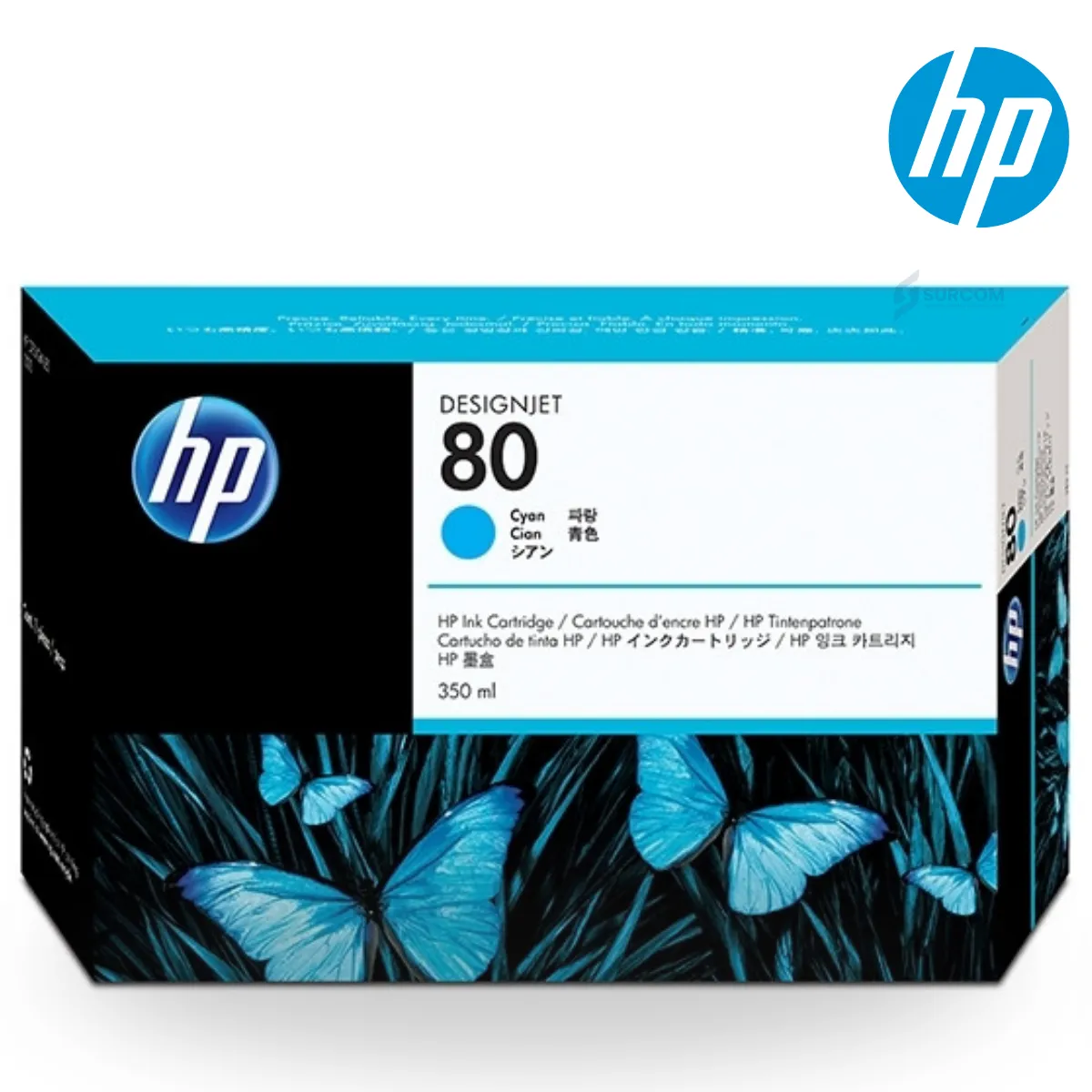 HP - Cartucho de Tinta HP 80 Cyan Original de 350 ml