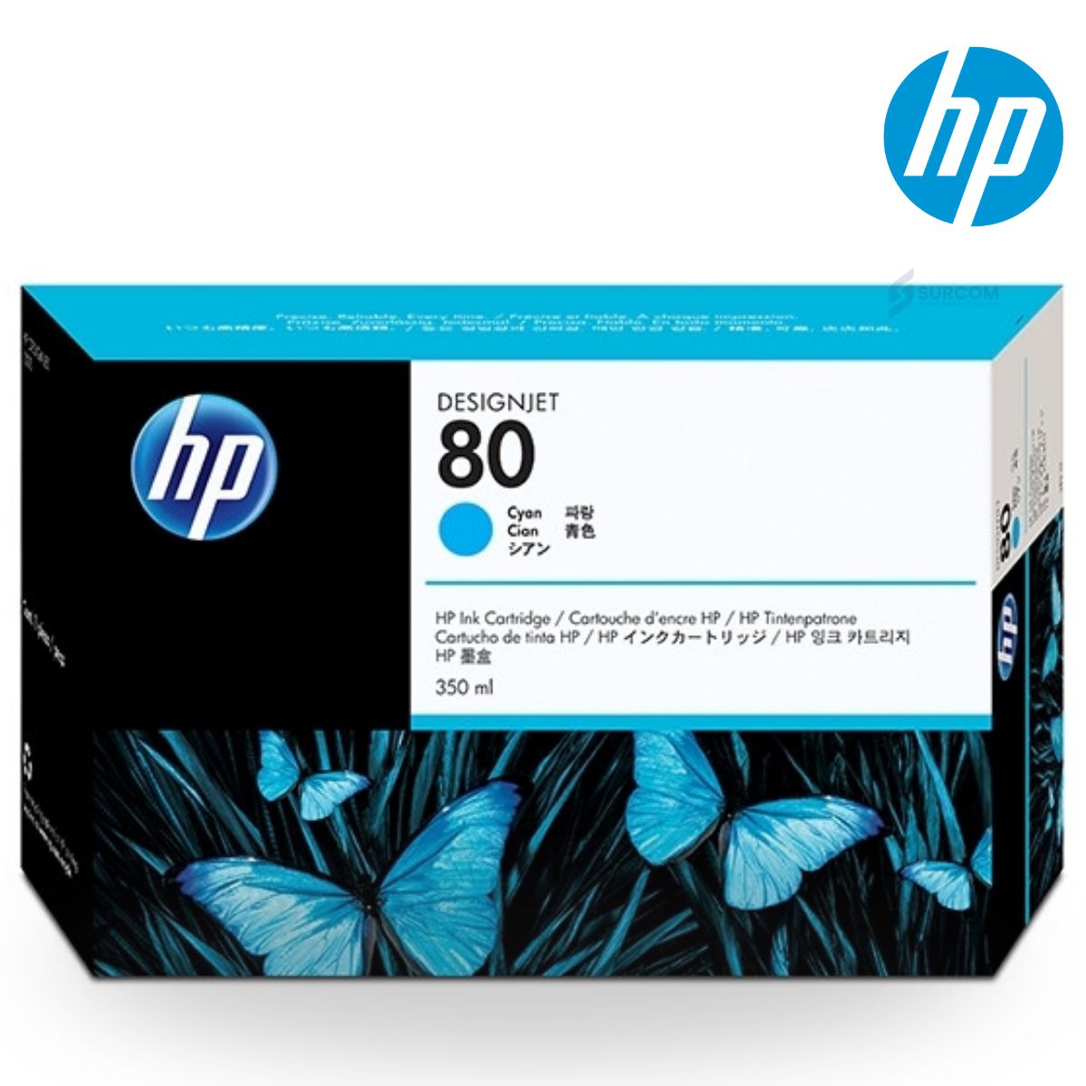 HP - Cartucho de Tinta HP 80 Cyan Original de 350 ml