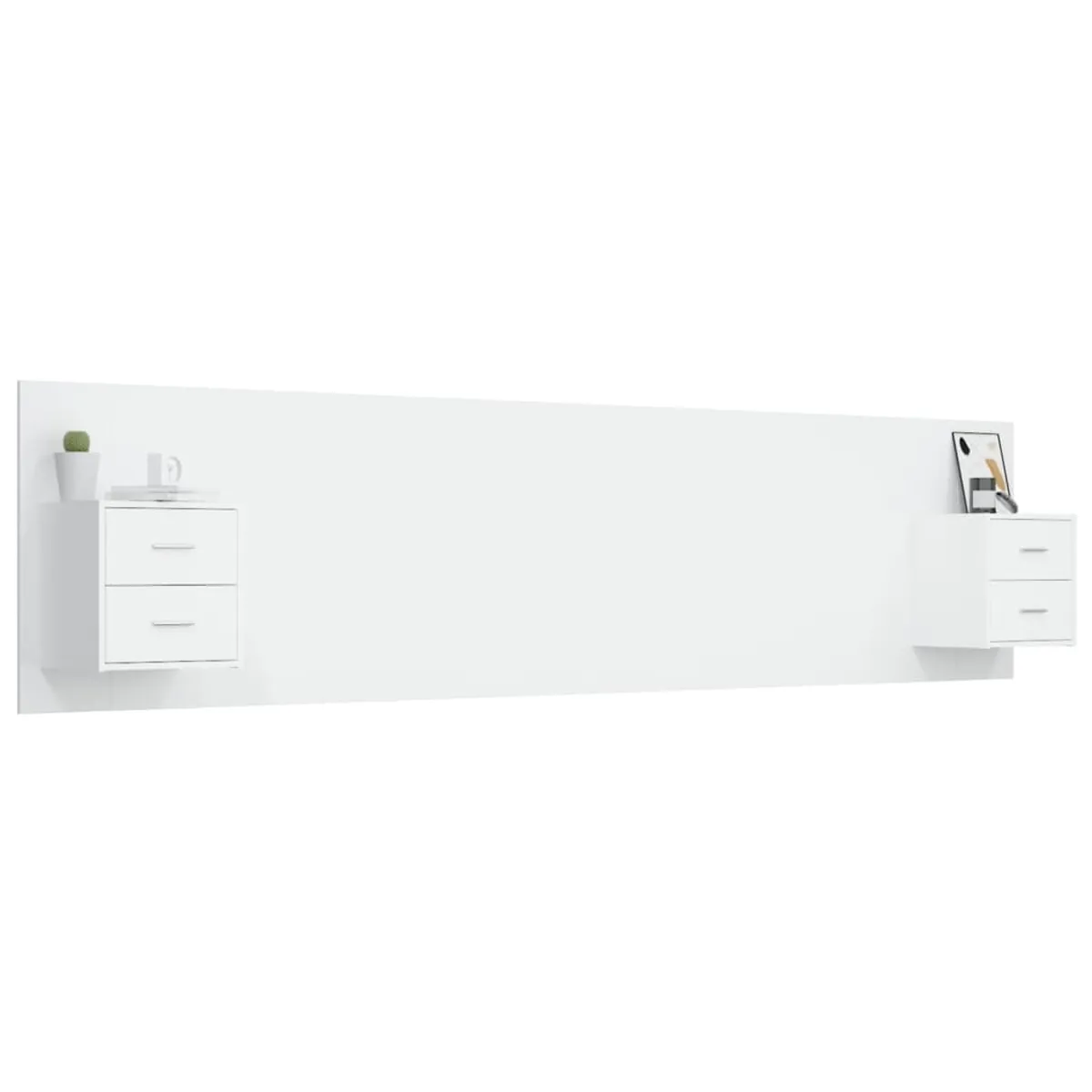 TU MESITA - Cabecera de cama Flotante con veladores 2 cajones Cristina color Blanco TU MESITA