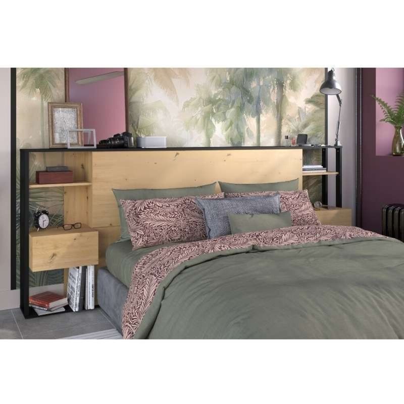 TU MESITA - Cabecera de cama Industrial con veladores incluidos Minerva color Duna TU MESITA