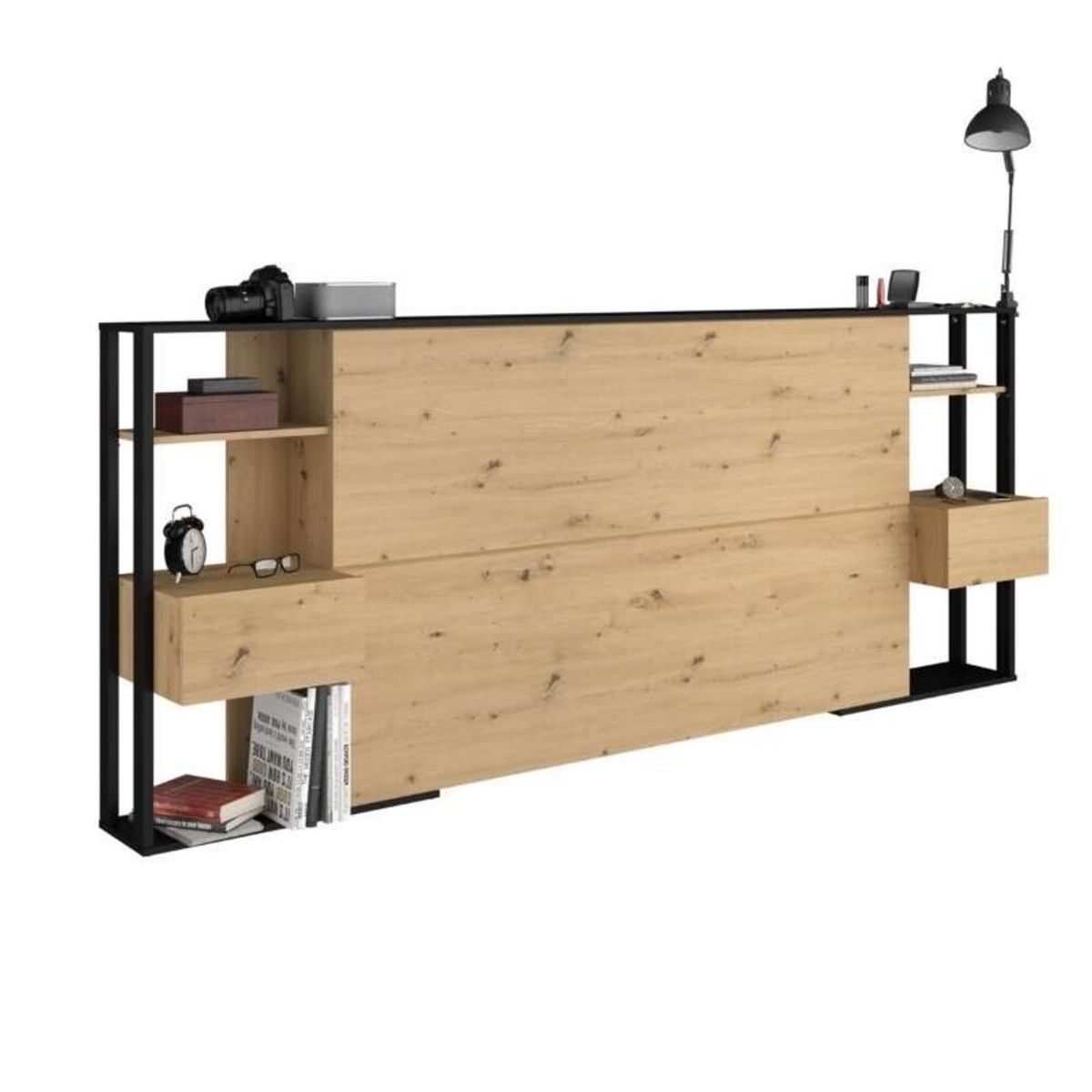TU MESITA - Cabecera de cama Industrial con veladores incluidos Minerva color Duna TU MESITA
