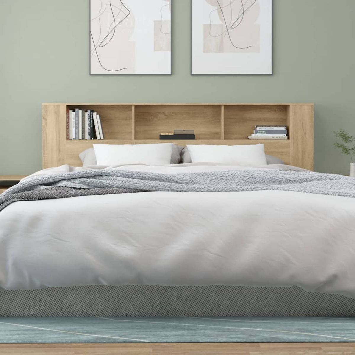 TU MESITA - Cabecera para cama moderna con organizador Margaret color Duna TU MESITA