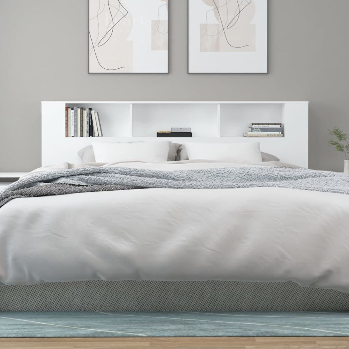 TU MESITA - Cabecera para cama moderna con organizador Margaret color Blanco TU MESITA