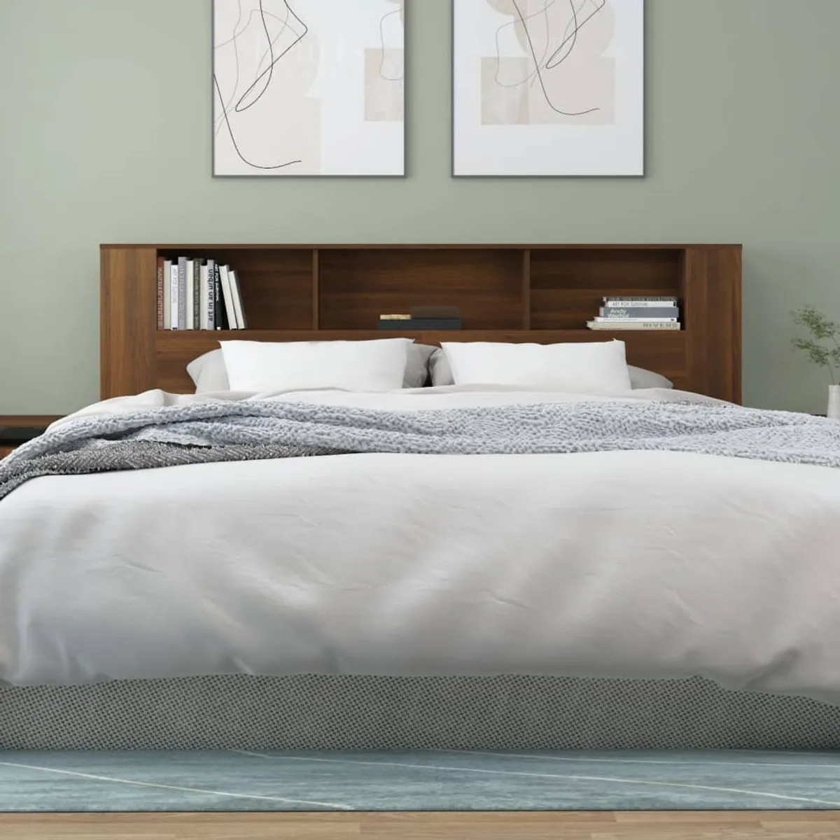 TU MESITA - Cabecera para cama moderna con organizador Margaret color Marrón TU MESITA