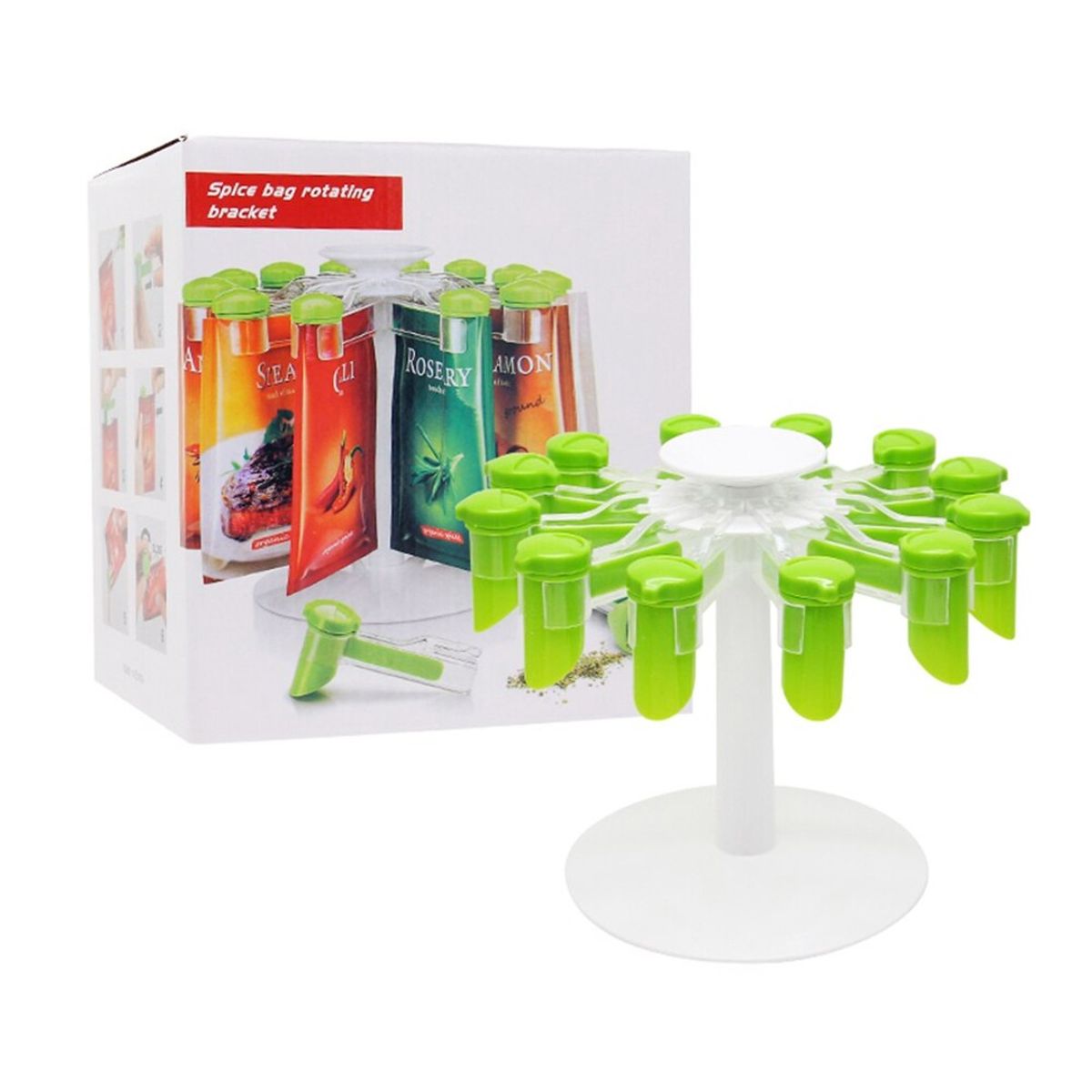 TODO FIT - Condimentero Estante Soporte de bolsas de especias Giratorio Almacenamiento