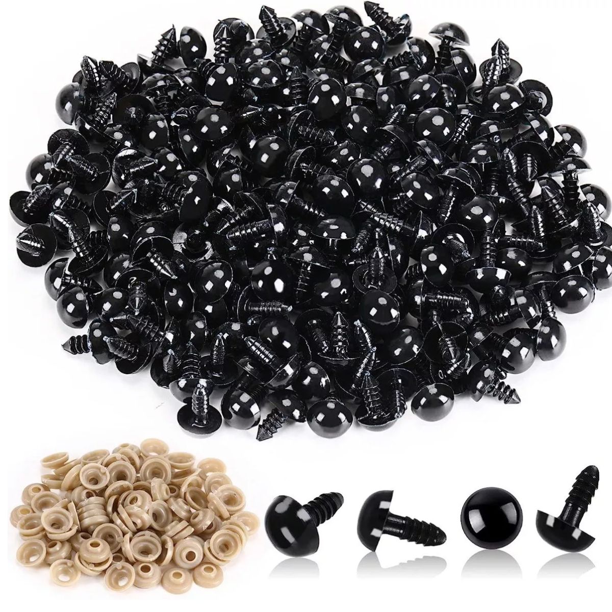 GENERICO - Ojos De Seguridad Amigurumi 5mm Negro 200 unid Manualidades