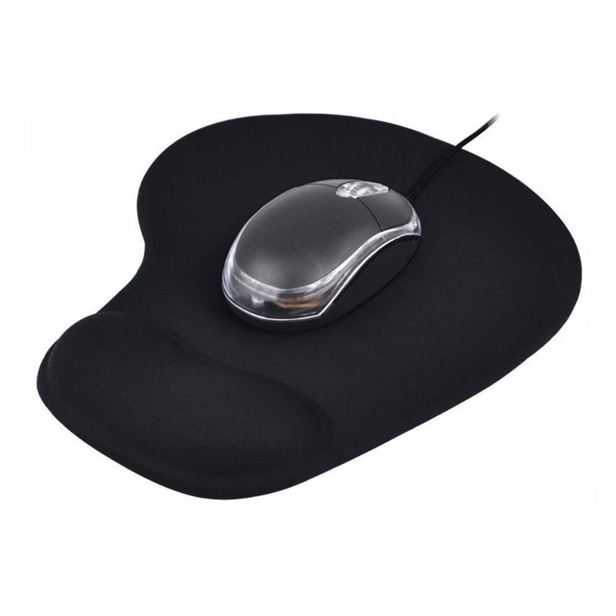 GENERICO - PAD MOUSE ERGONOMICO CON SOPORTE ALMOHADILLA DE GEL NEGRO