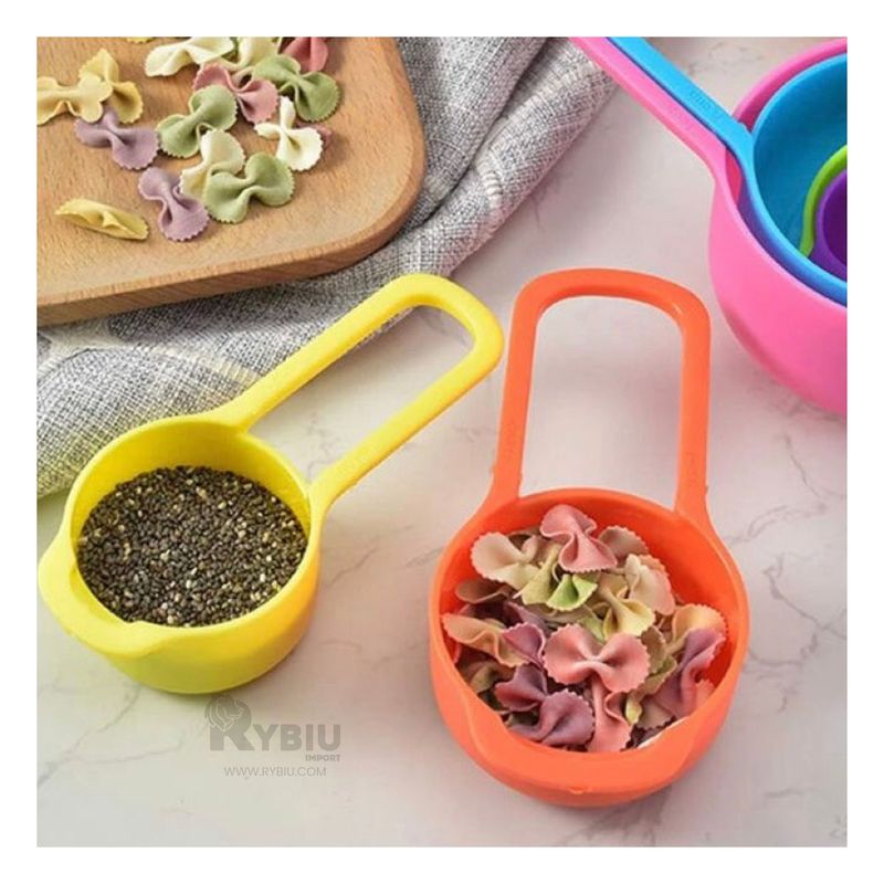 GENERICO - Set de 6 Tazas y Cucharas Medidoras Multicolor