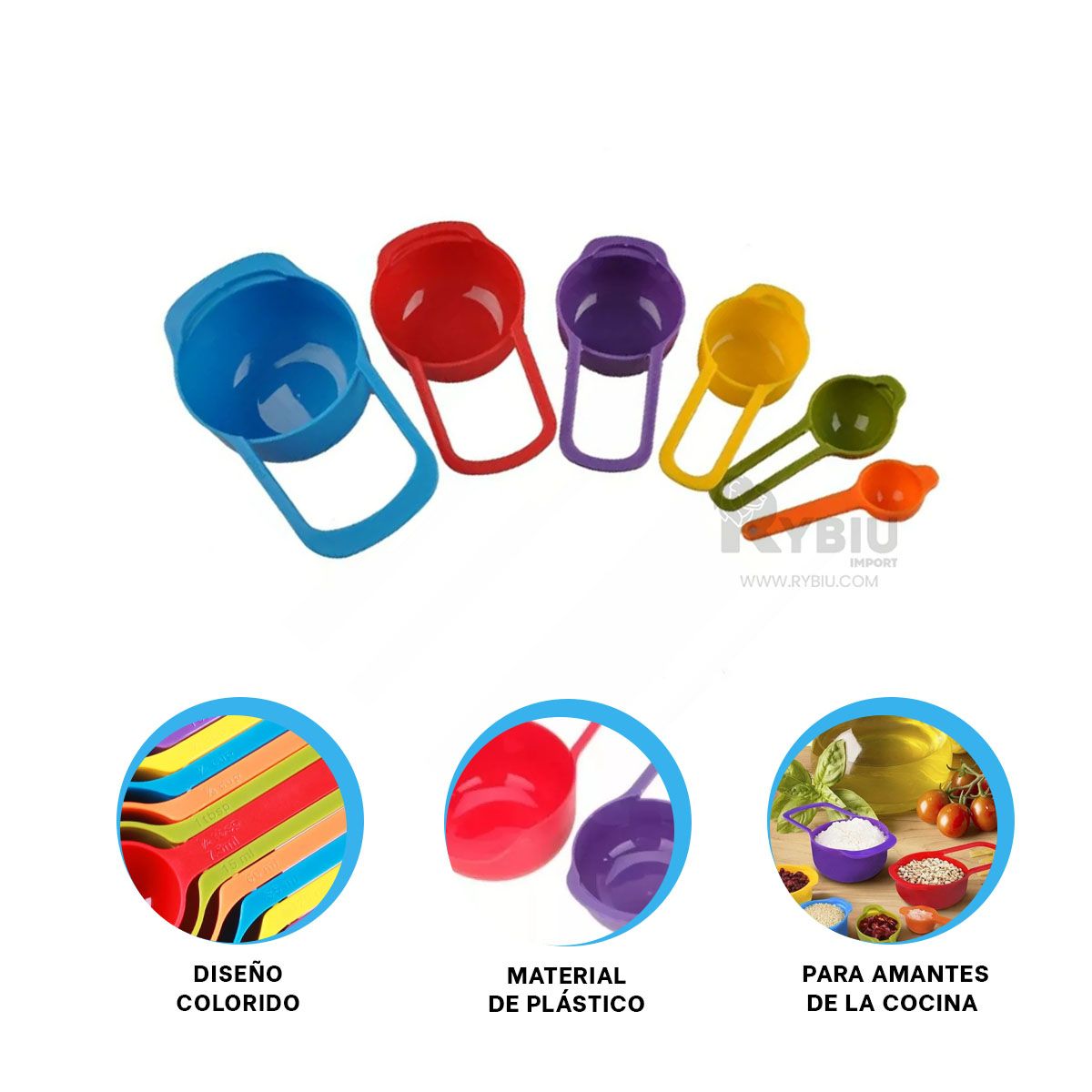 GENERICO - Set de Utensilios Medidores Multicolor Y+Papel de Regalo