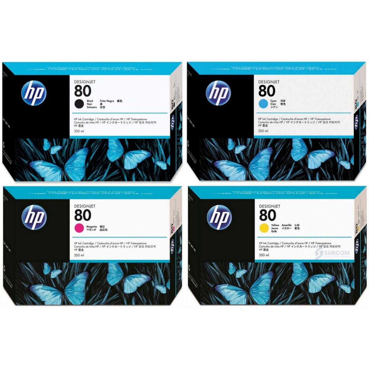 HP - Kit de Cartuchos de Tinta HP 80 (350 ml) Original