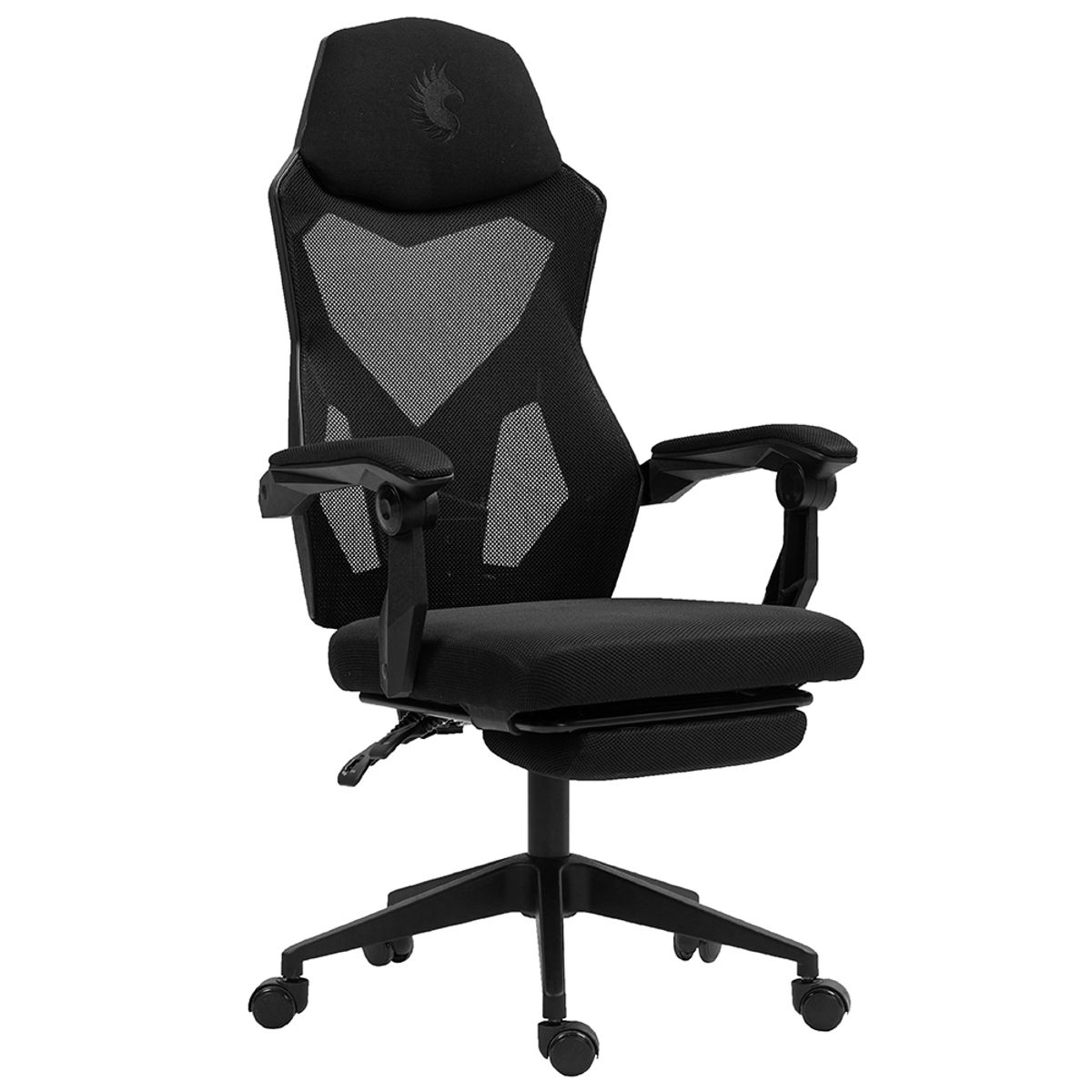 DREIZT - Silla Gamer Ergonómica Dreizt Mesh XL Negro Con Posapies Reclinable