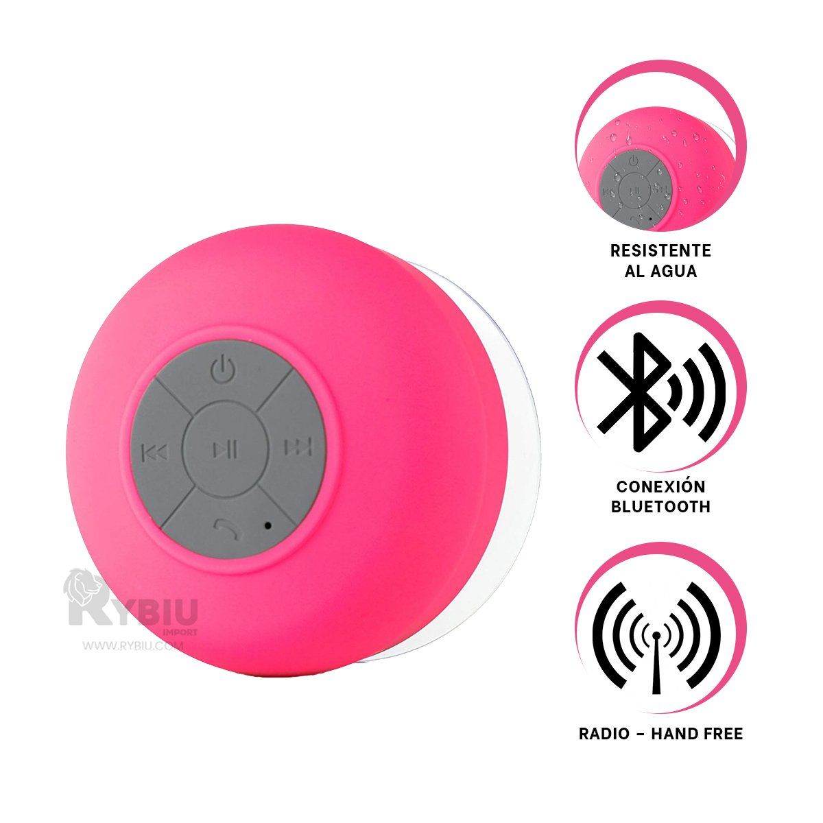 GENERICO - Altavoz Inalambrico Funcional en Rosado Y+Gift MiniAgenda