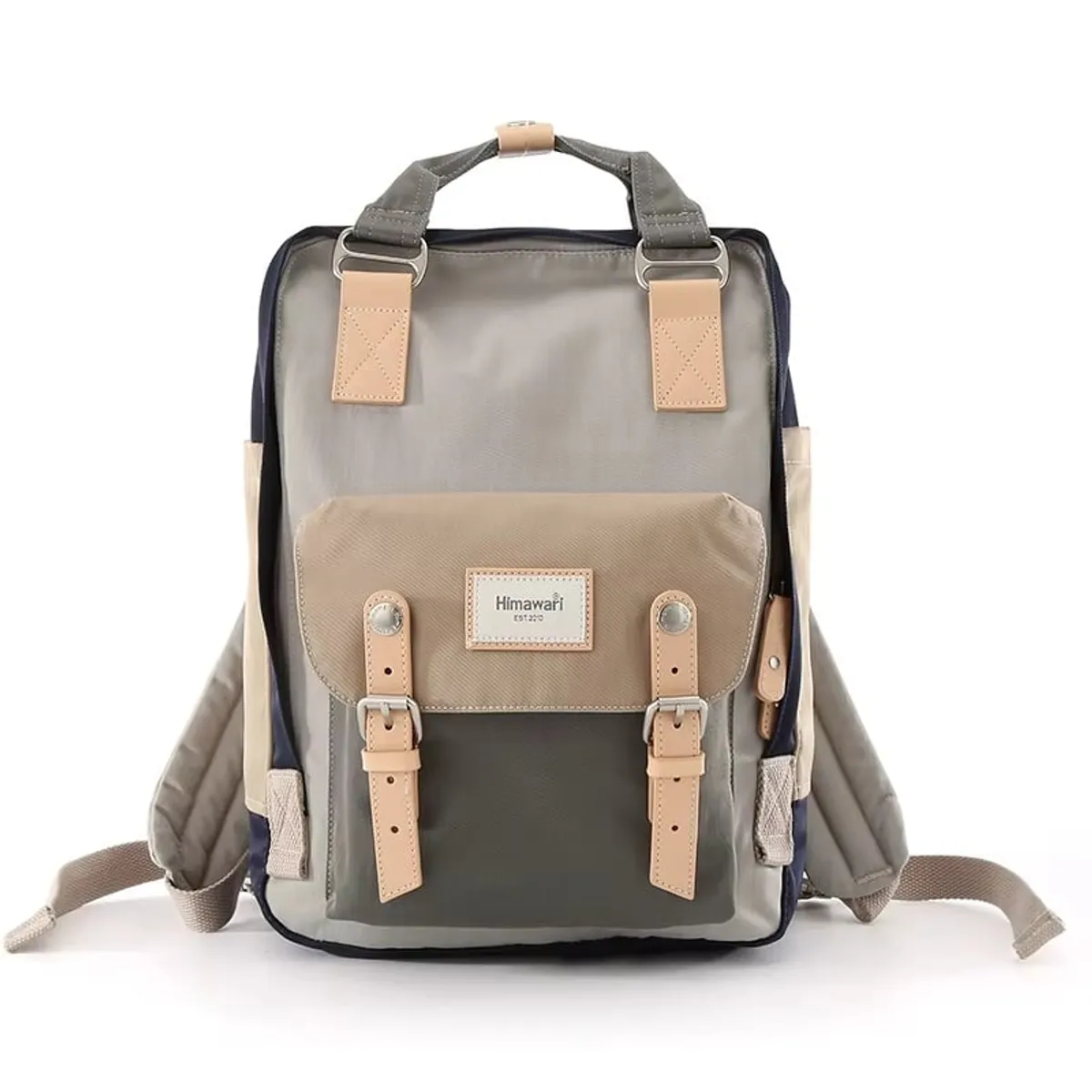 HIMAWARI - Himawari - Mochila escolar o viaje porta Laptop - Khaki y Gris