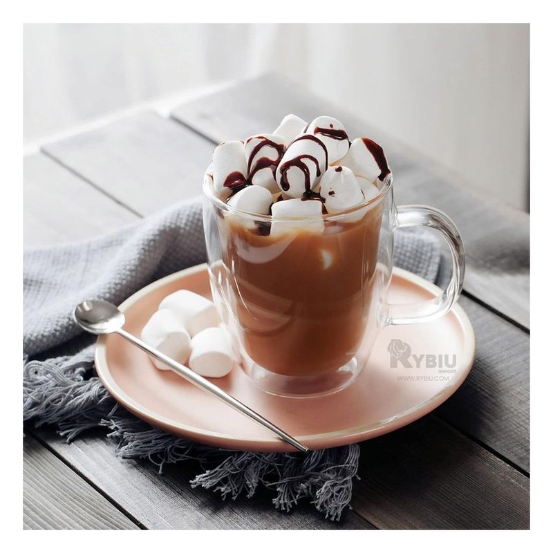 RYBIU IMPORT - Taza para Cafe Espresso 250ML 8x8x11CM Y+Papel de Regalo