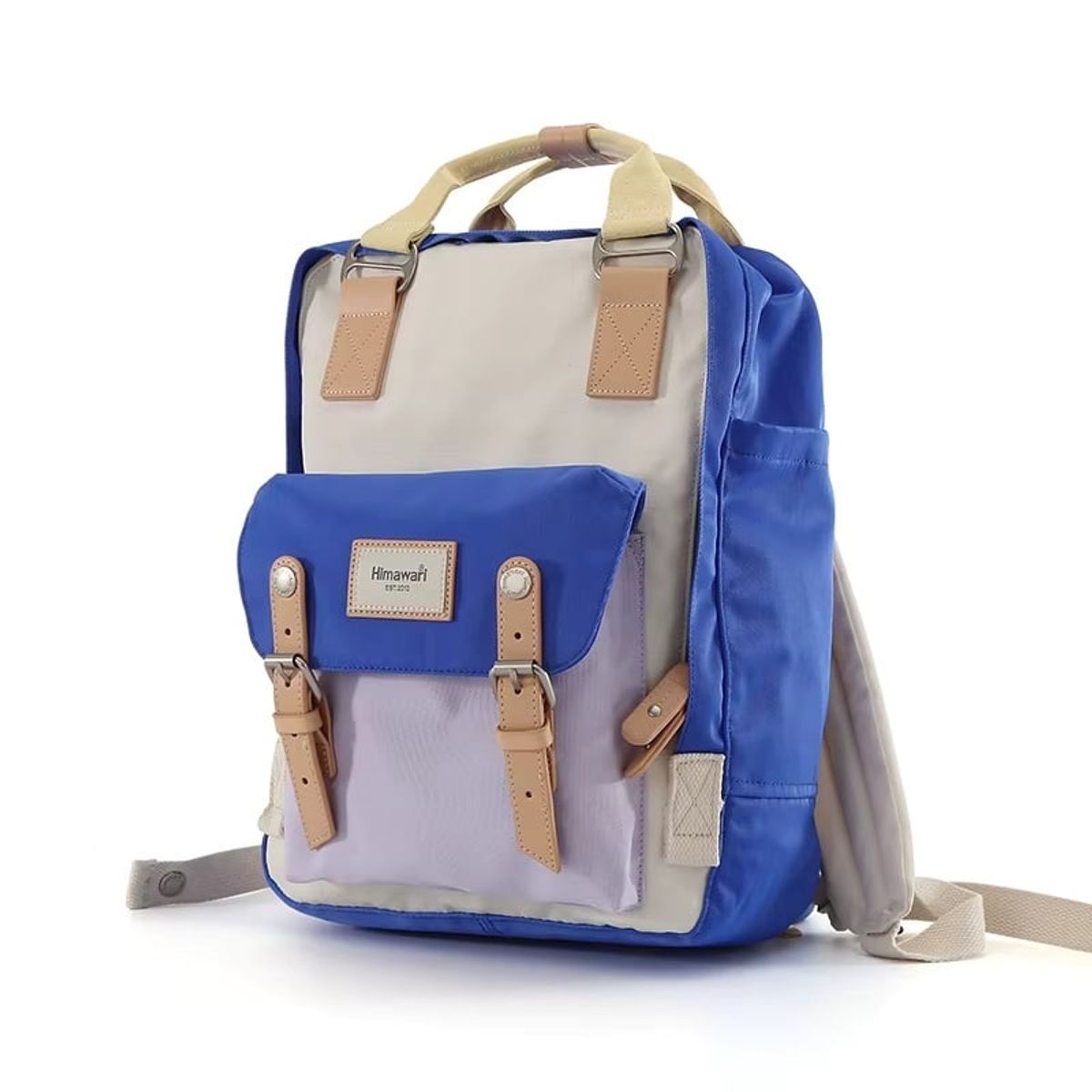 HIMAWARI - Himawari - Mochila escolar o viaje porta Laptop - Azul y Crema