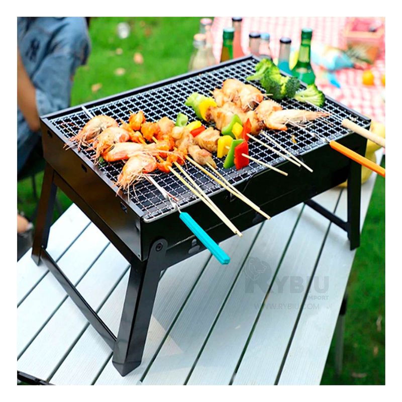 RYBIU IMPORT - Parrilla de Metal Plegable en Color Negro Y+Regalo Stickers
