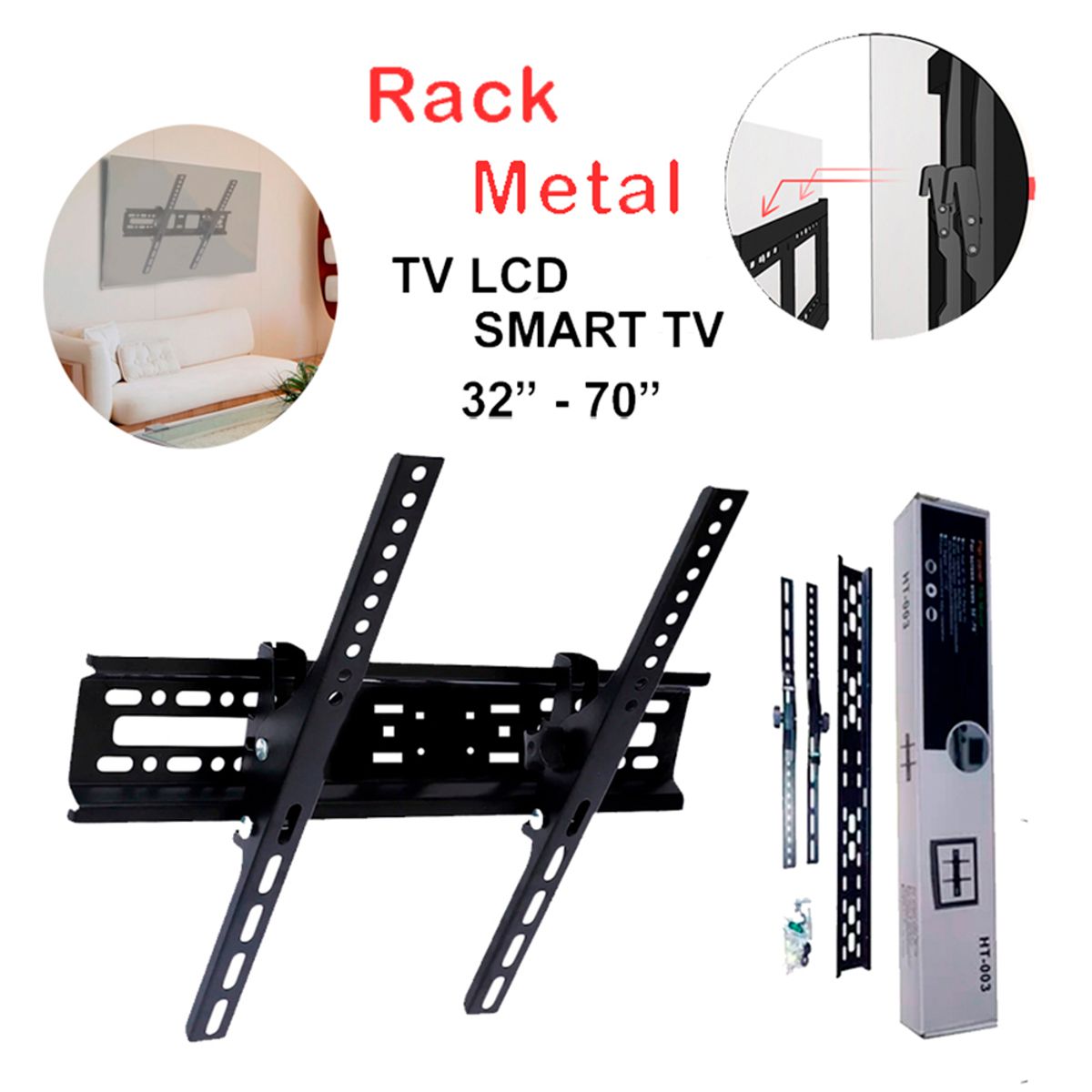 SEISA - RACK TV LCD LED  SMART 32 70 Soporte para pared Plegable
