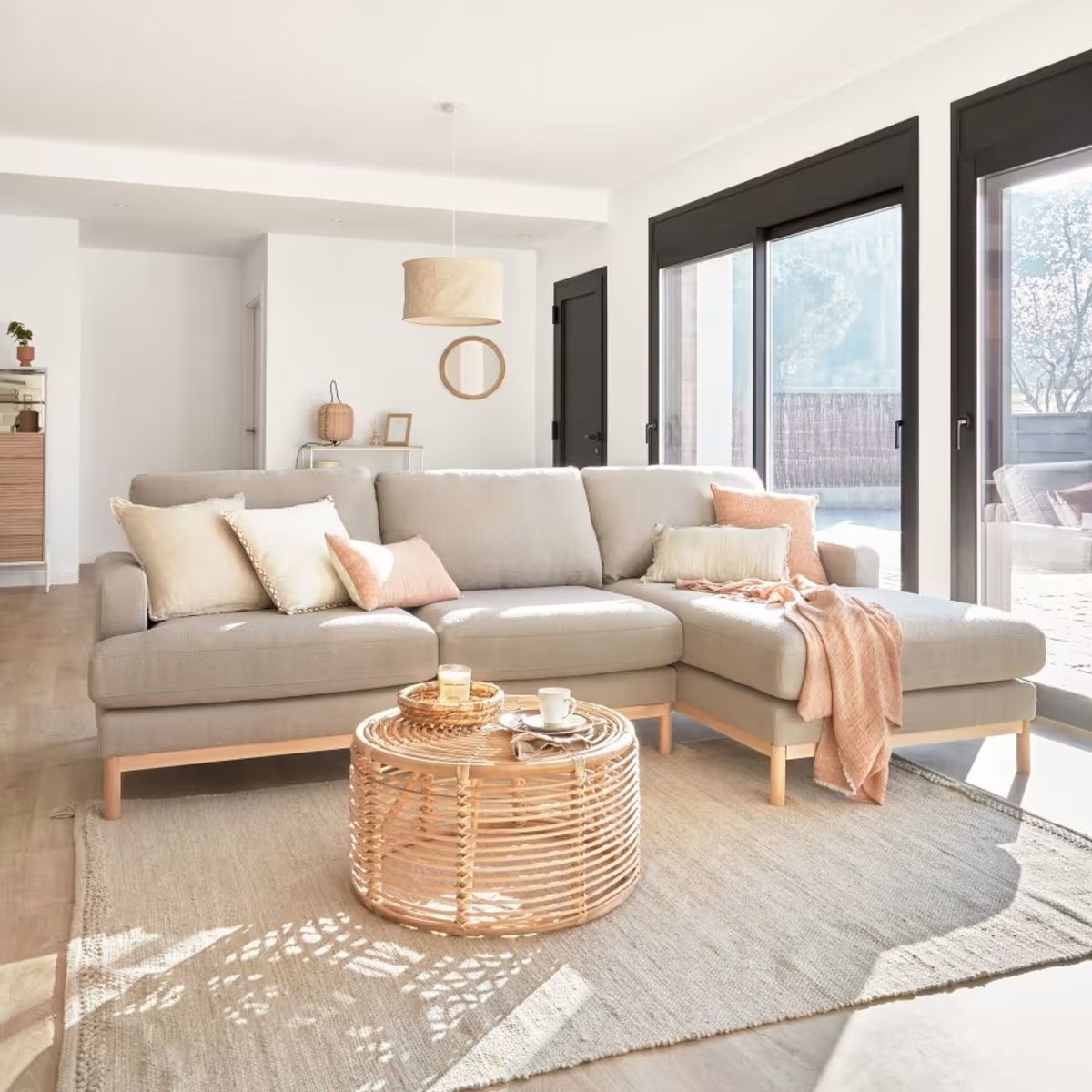 YOLODECORO - Seccional con Chaise Longue a la Derecha Mihaela Gris