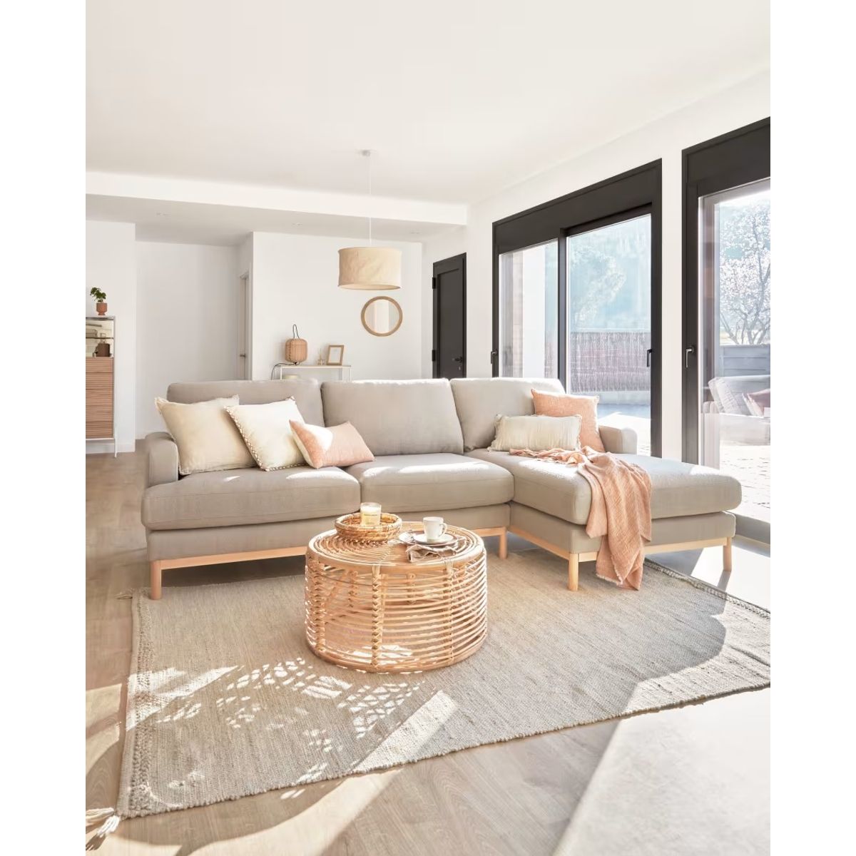 YOLODECORO - Seccional con Chaise Longue a la Derecha Mihaela Gris