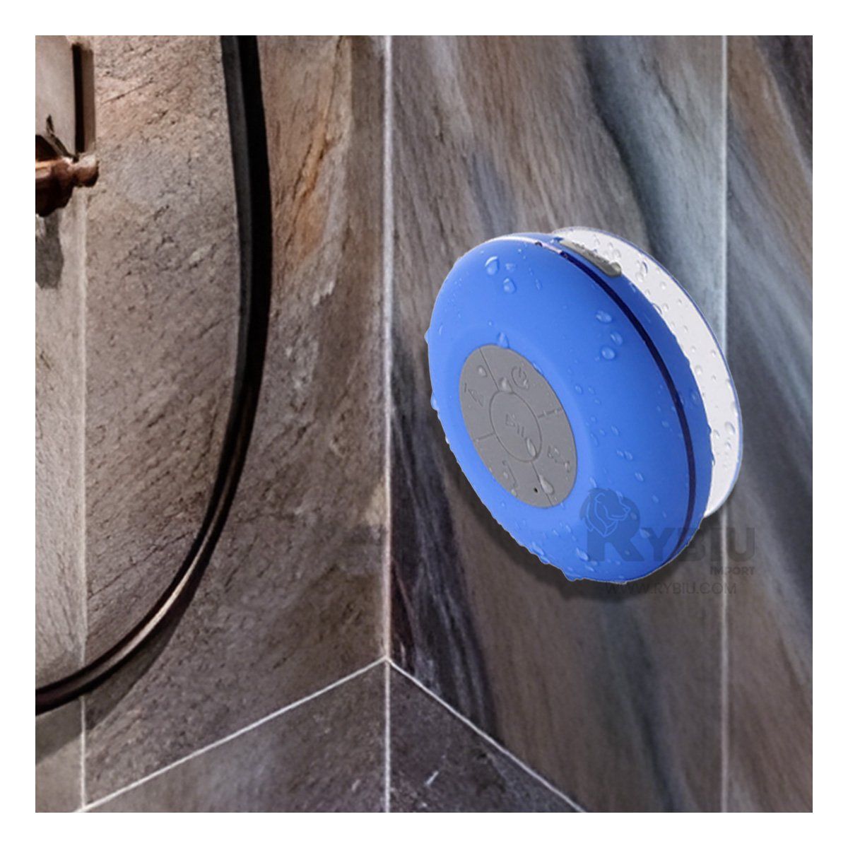 GENERICO - Parlante Moderno de Silicona Color en Azul Y+Papel de Regalo