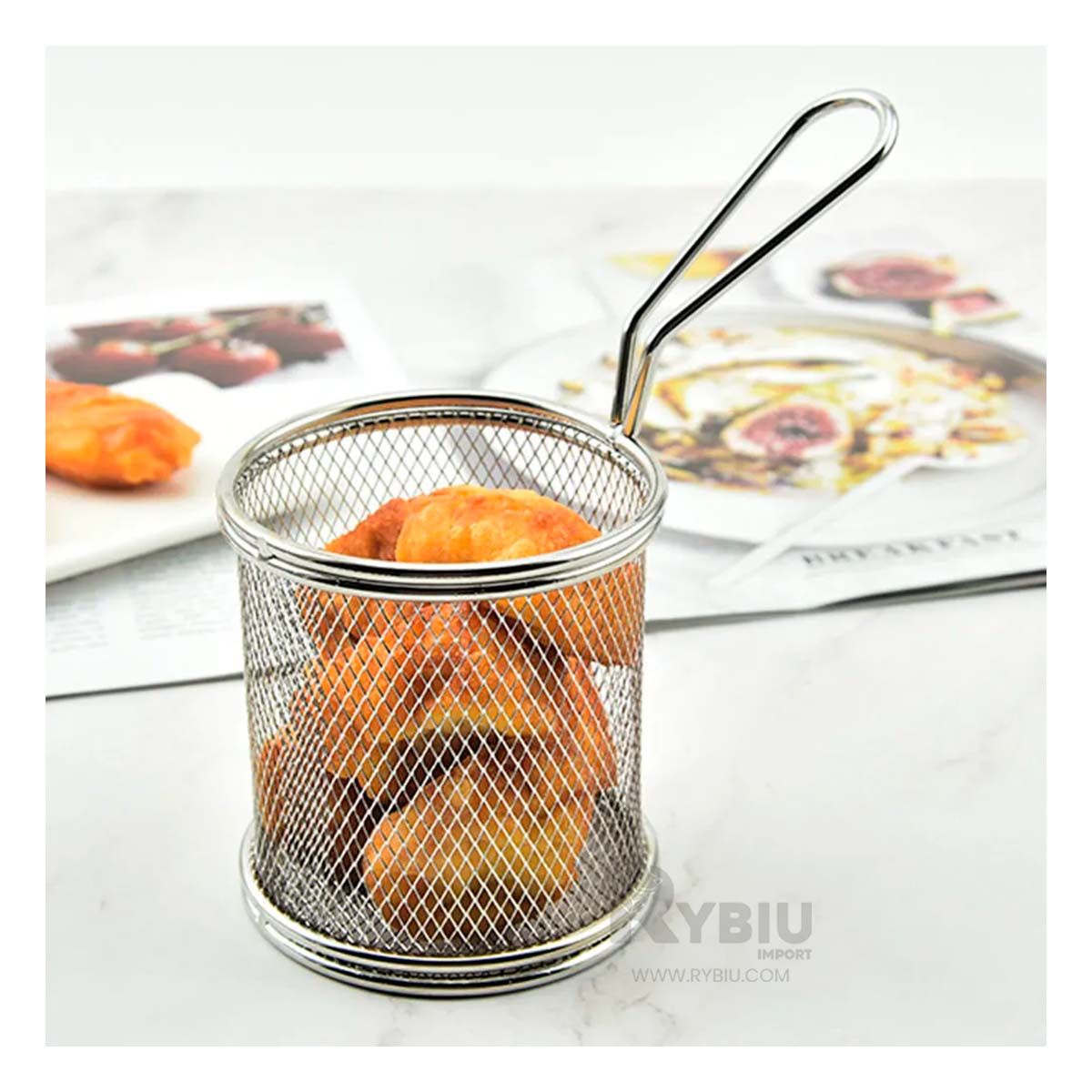 RYBIU IMPORT - Cesta para Carbohidratos en Plateado Y+Regalo Stickers