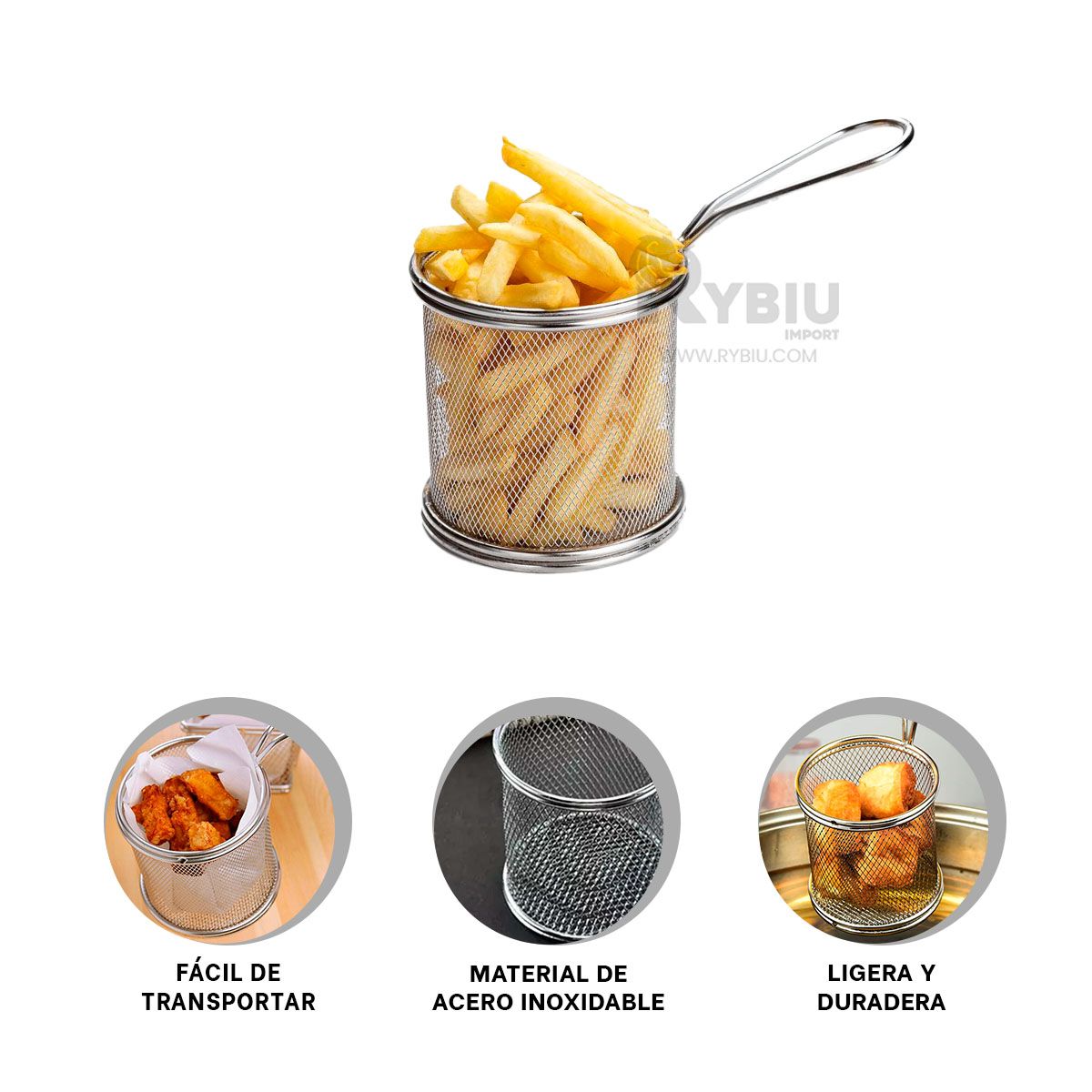 RYBIU IMPORT - Cesta para Carbohidratos en Plateado Y+Regalo Stickers