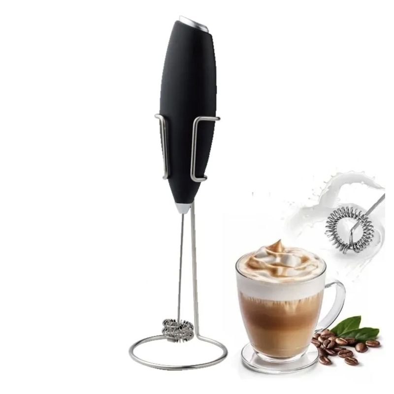 GENERICO - Batidor Espumador De Leche Con Parante - Negro