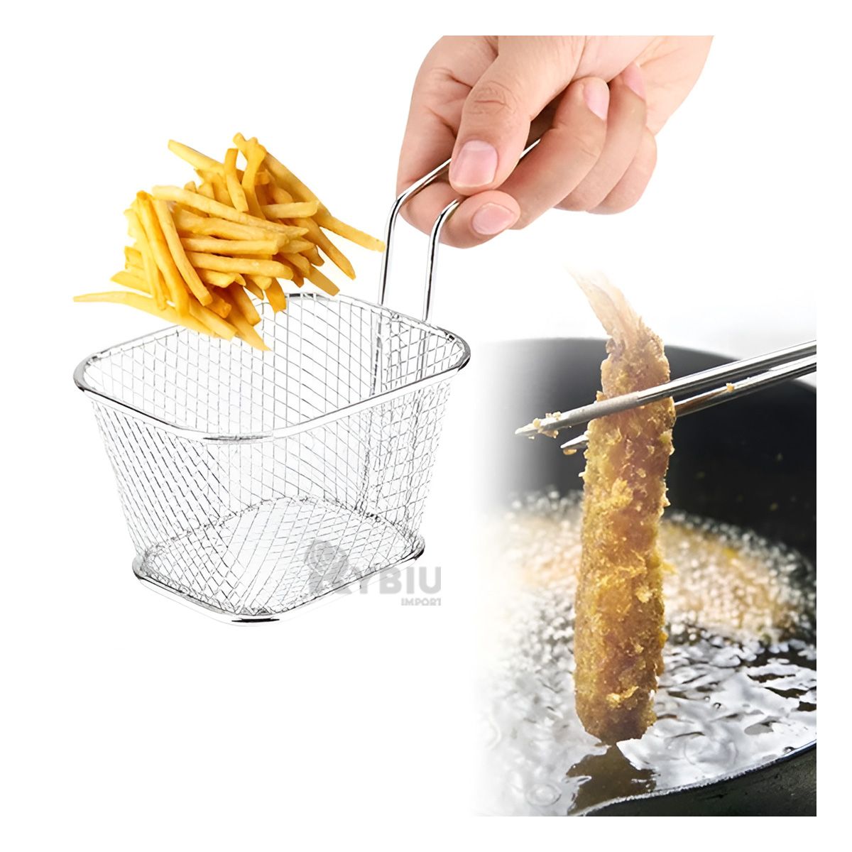 RYBIU IMPORT - Canasta con Asas Ergonomicas Plateado Y+Gift MiniAgenda