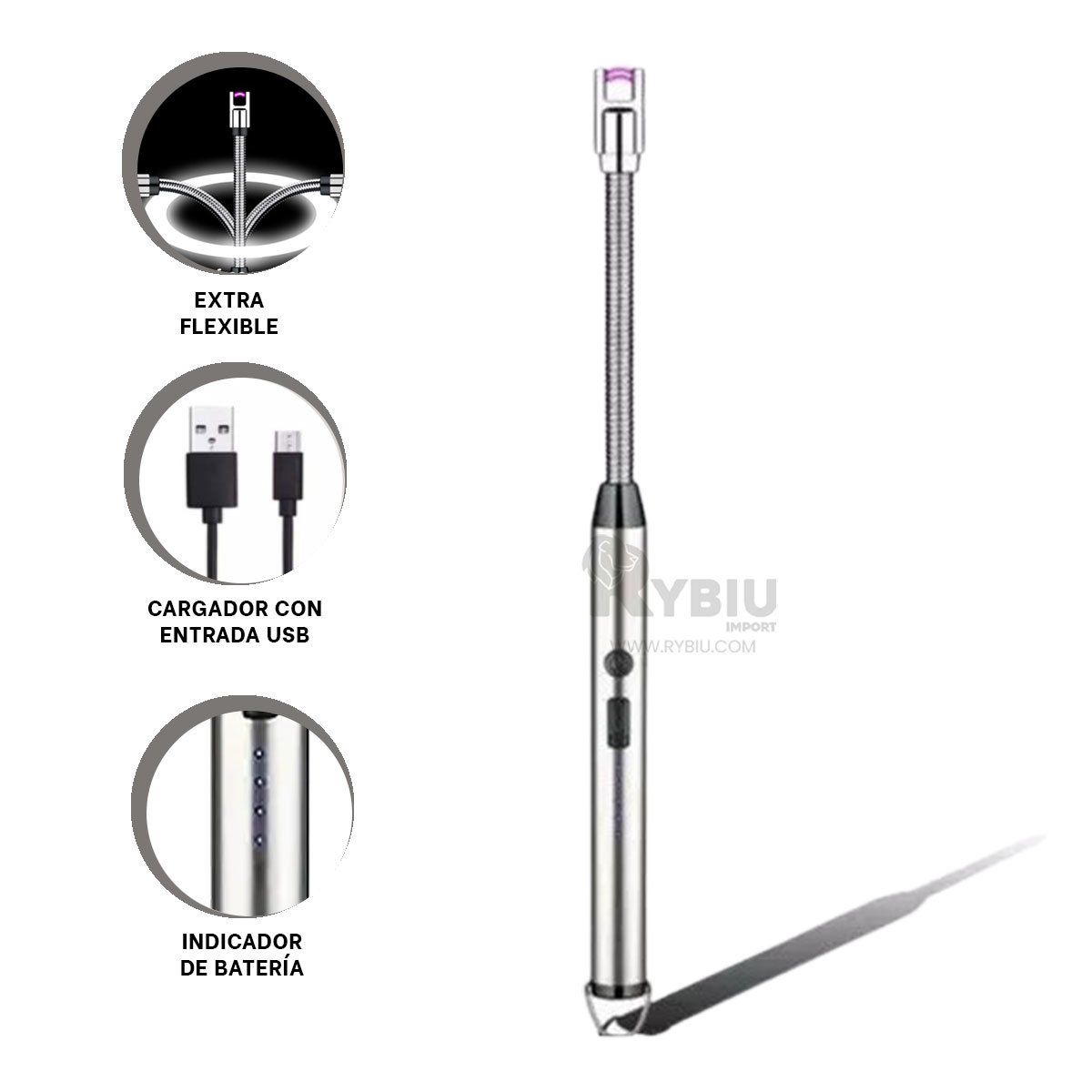 RYBIU IMPORT - Dispositivo Encendedor de Cocina Plata Y+Post-it Adhesivos