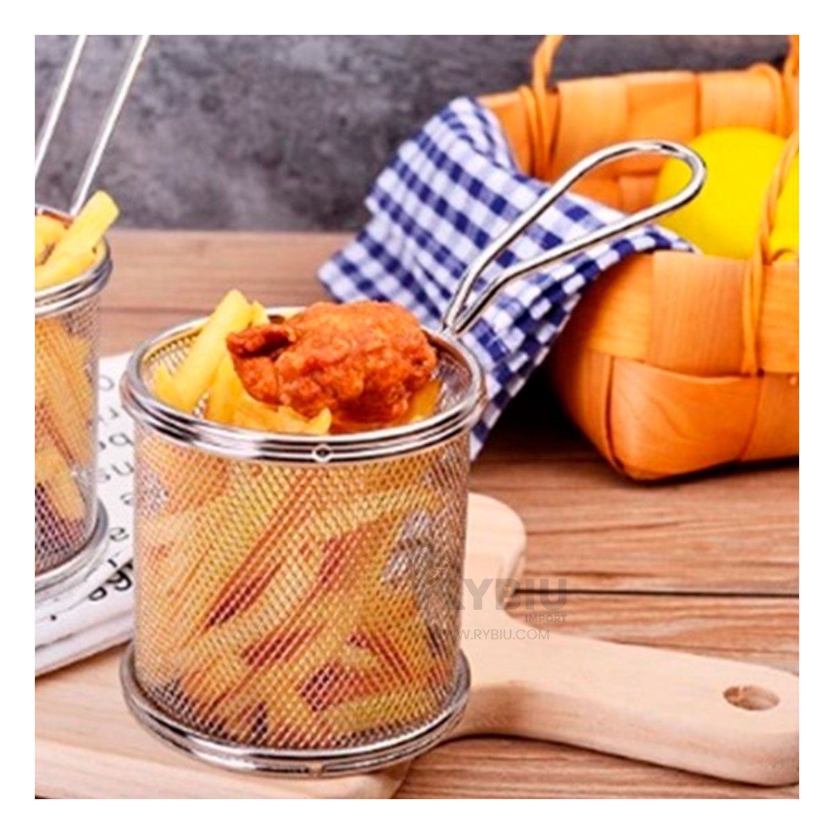 RYBIU IMPORT - Cesta de Nuggets 165x88x118cm Plateada Y+Papel de Regalo