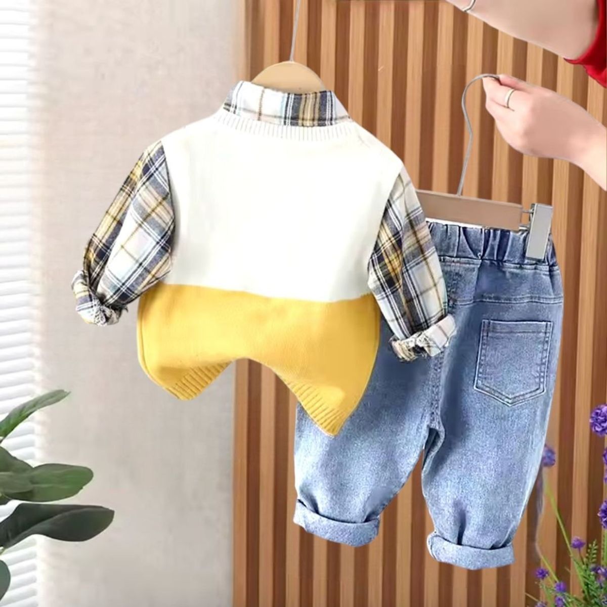 GENERICO - ROPA DE NIÑO DE OSITO DE 3 PIEZAS (CHALECO+ PANTALON+ CAMISA