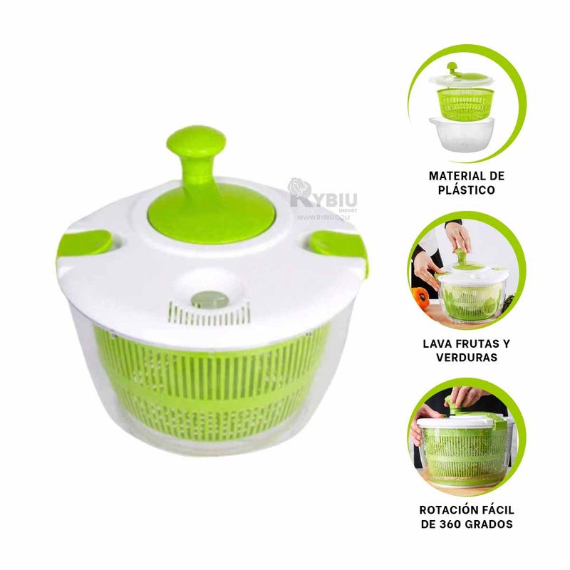 RYBIU IMPORT - Contenedor para Escurrir en Verde Y+Banderitas Adhesivas