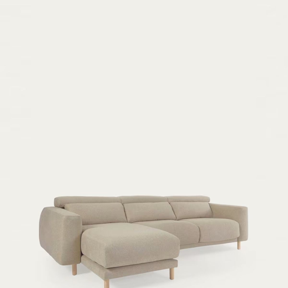 YOLODECORO - Seccional con Chaise Longue a la Izquierda Singa Beige