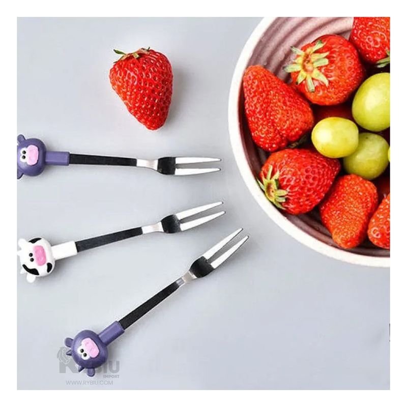 RYBIU IMPORT - Mini Tenedor de Metal Tipo Toro en Morado