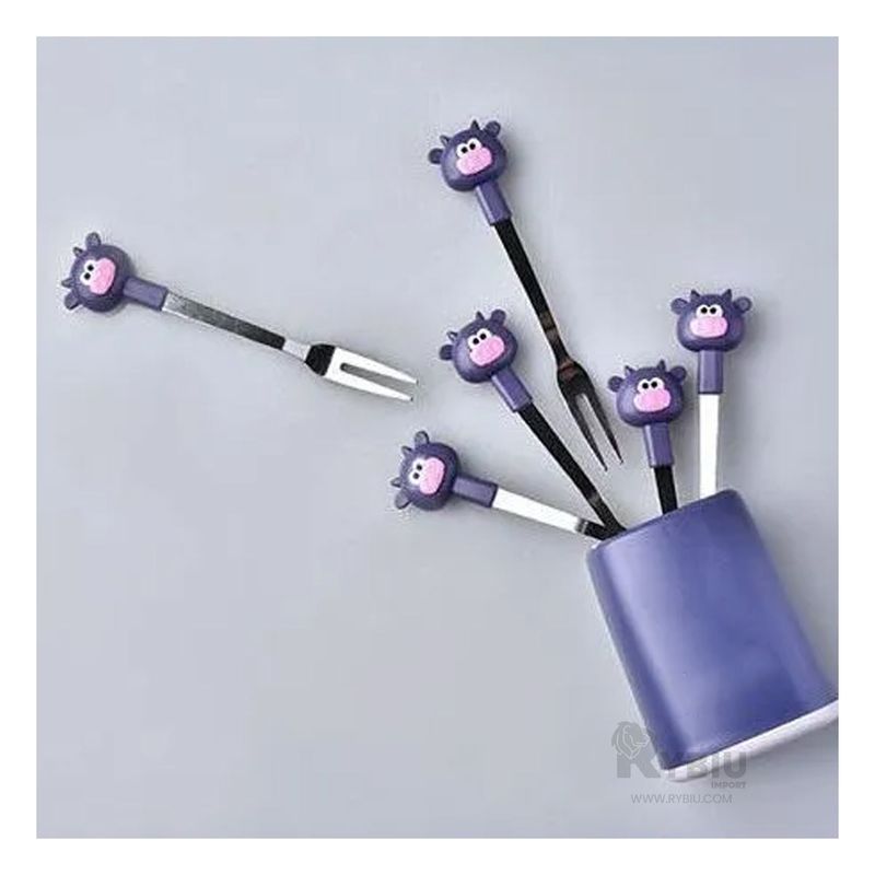 RYBIU IMPORT - Mini Tenedor Minimalista en Morado Y+Regalo Agendita