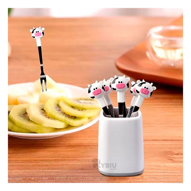 RYBIU IMPORT - Mini Tenedor Minimalista de Torillo Blanco Y+Regalo Agendita
