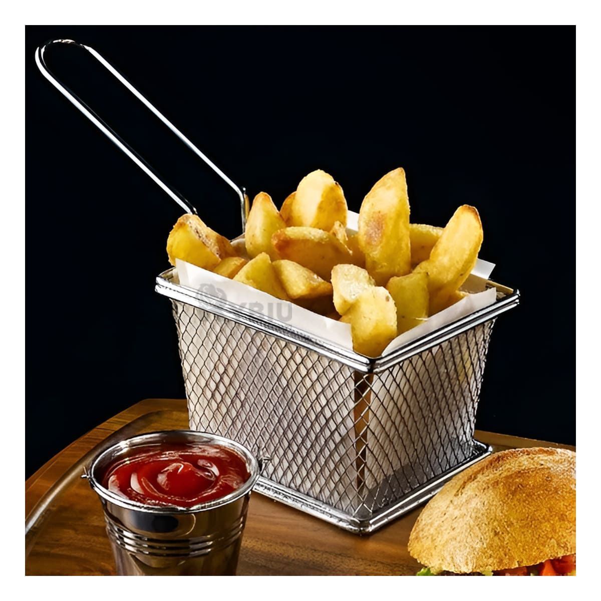 RYBIU IMPORT - Cesta de Superficie Cuadrada en Plateado Y+Papel de Regalo