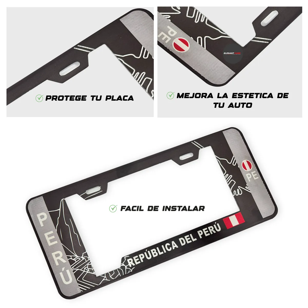 JET - Portaplaca  Estilo Europeo Universal 2pcs