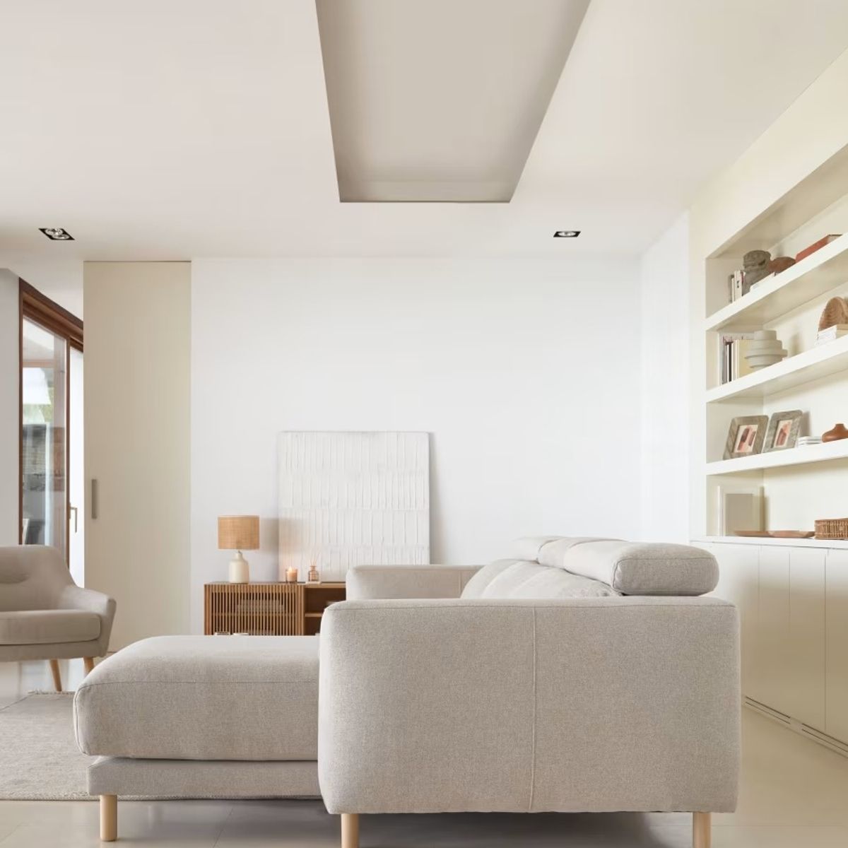 YOLODECORO - Seccional con Chaise Longue a la Derecha Singa Beige