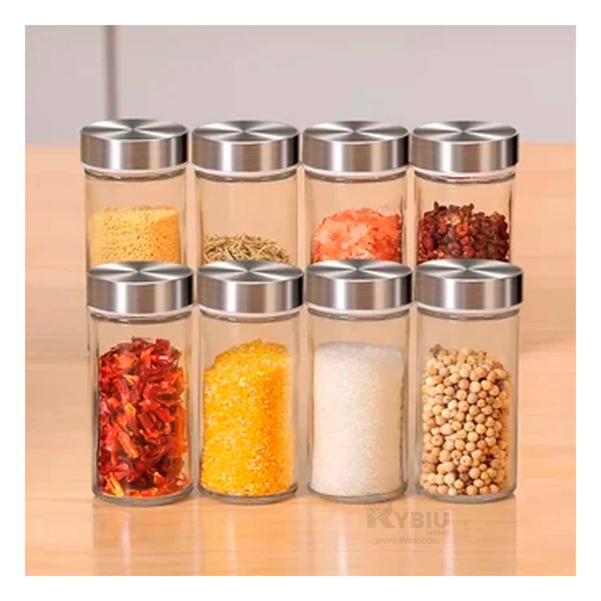 RYBIU IMPORT - Especiero Util para 16 Frascos en Cuadrado Y+Ligas de Regalo