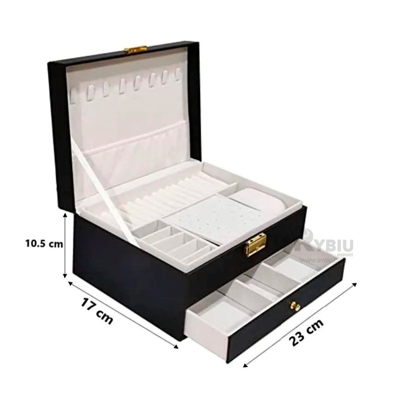 RYBIU IMPORT - Organizador de Joyas en Negro Y+Regalo Ligas para Peinar