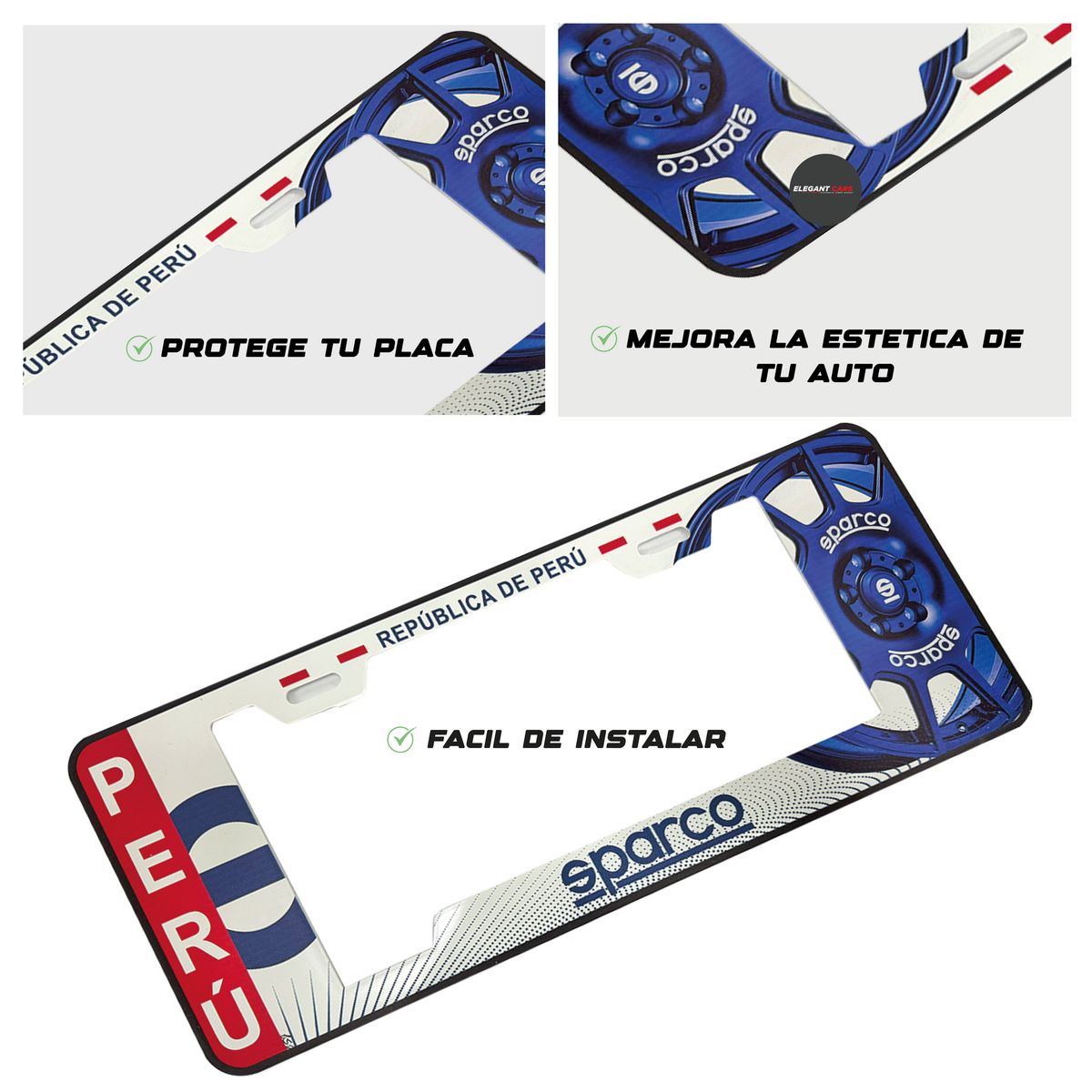 SPARCO - Portaplaca  Estilo Europeo Universal Sparco 2pcs