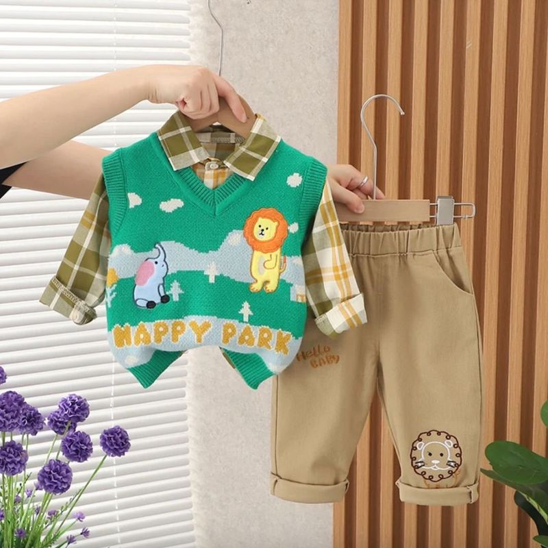 GENERICO - ROPA DE NIÑO SAFARI 3 PIEZAS [CHALECO,CAMISA,PANTALON]