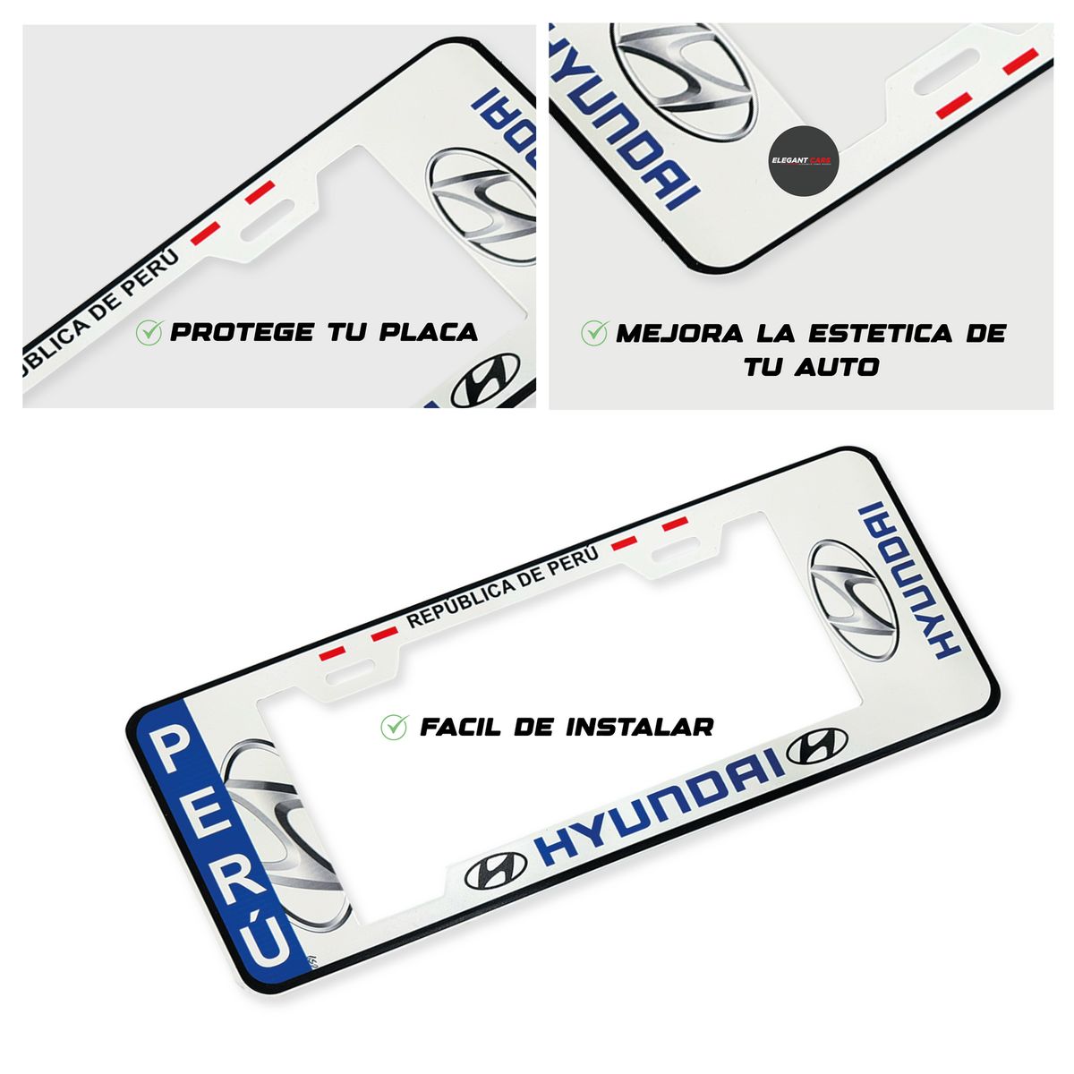 JETION - Portaplaca  Estilo Europeo Universal Hyundai  2pcs