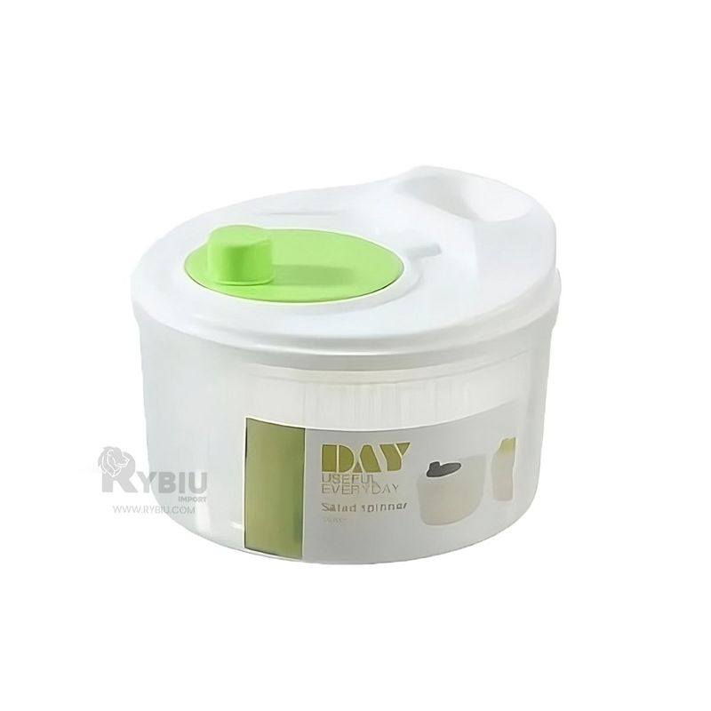 RYBIU IMPORT - Escurridor Centrigugador Giratorio en Blanco y Verde