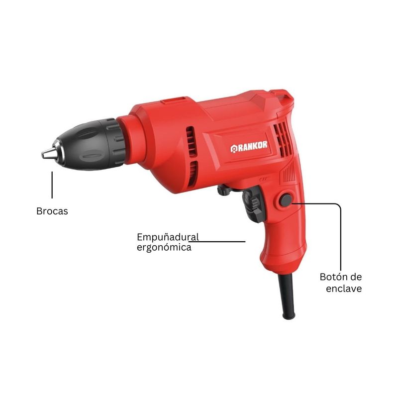 RANKOR - Taladro de rotación 3/8"  450W Rankor