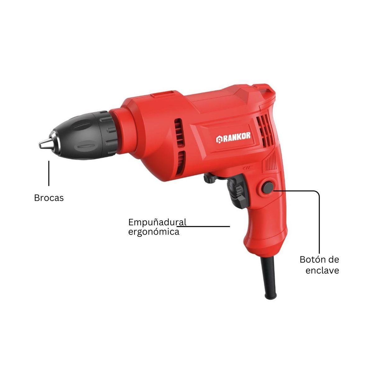 RANKOR - Taladro de rotación 3/8"  450W Rankor