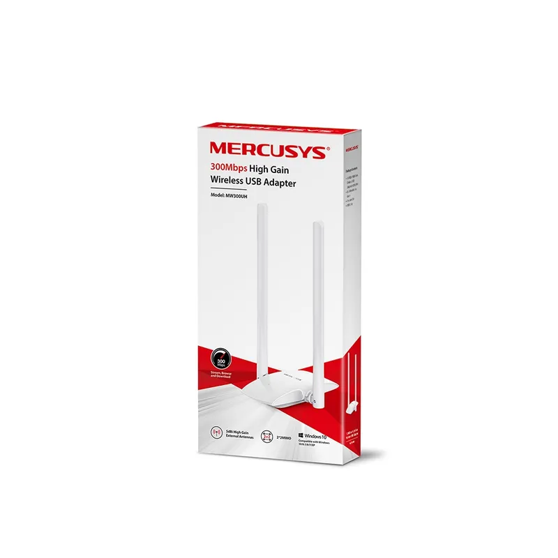 MERCUSYS - Adaptador Wi-Fi USB de Alta Ganancia Mercusys MW300UH