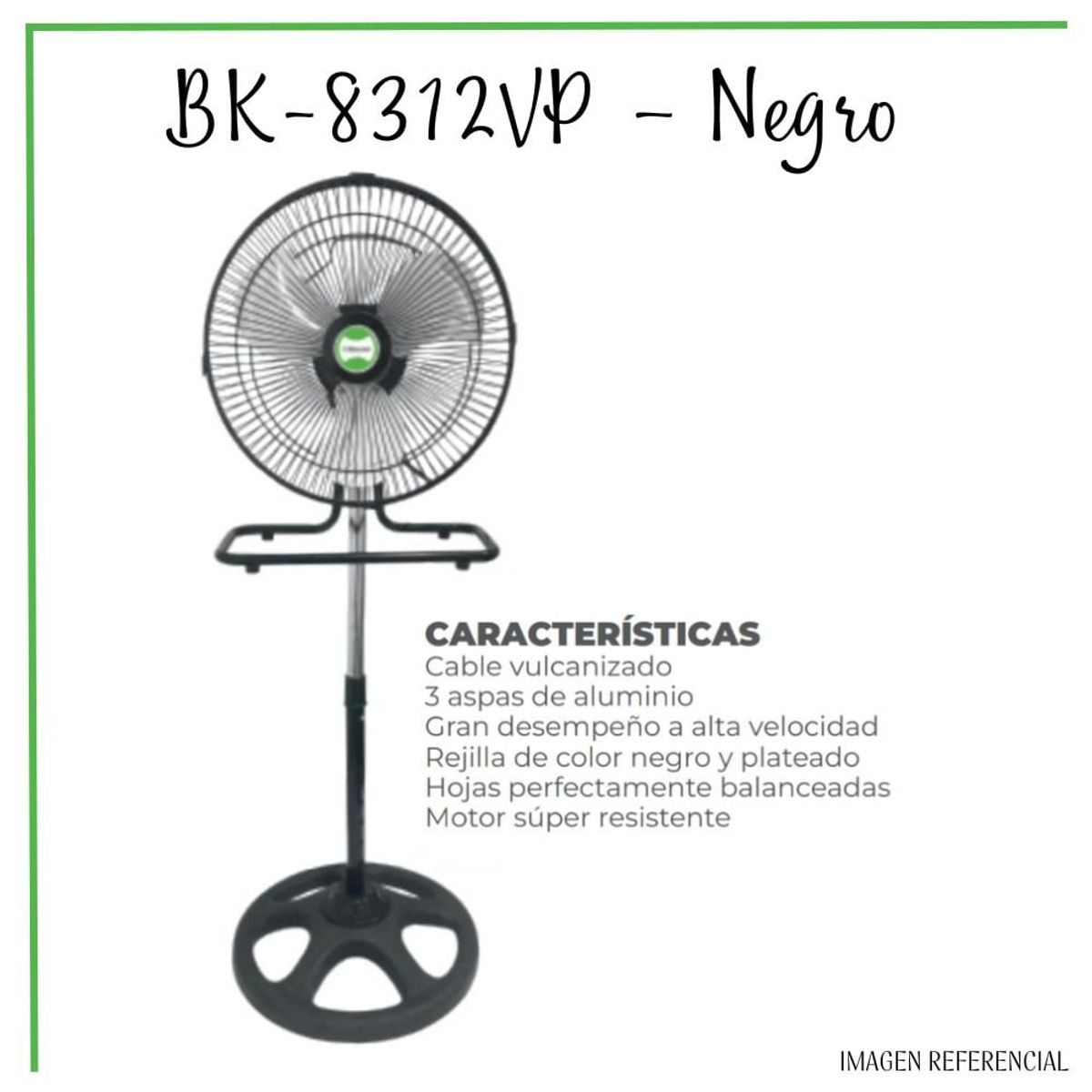 BOSSKO - Ventilador Bossko de 12" 3 en 1 - BK-8312VP X2UNIDADES – NEGRO